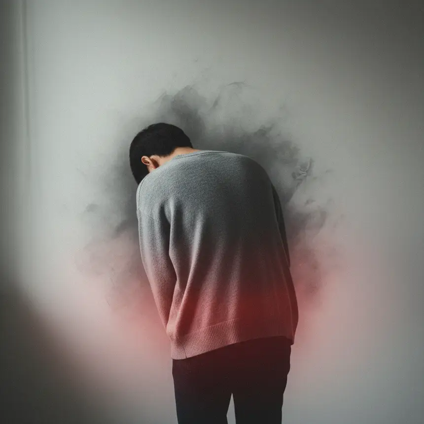 Mental pressure, dark shadow, anxiety