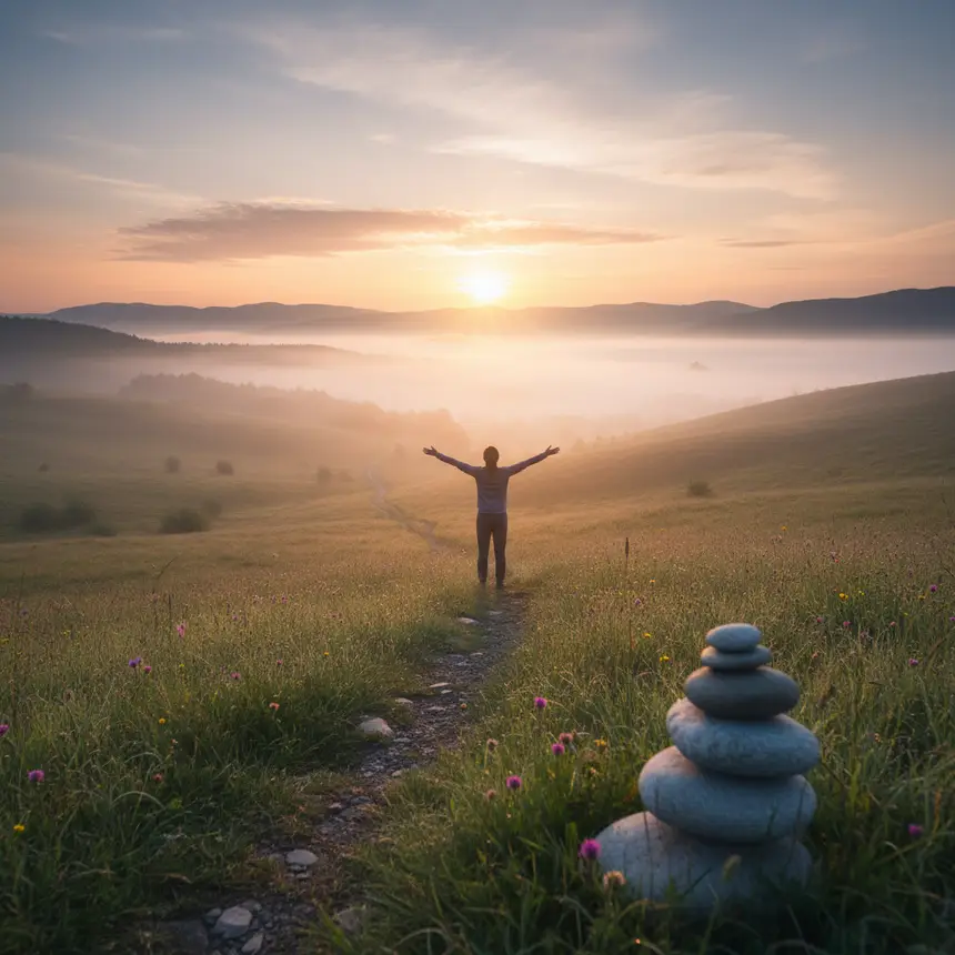 Peaceful journey, self-discovery, inner harmony
