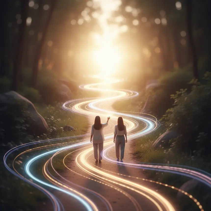 Mind transformation journey, emotional growth, flexible thinking
