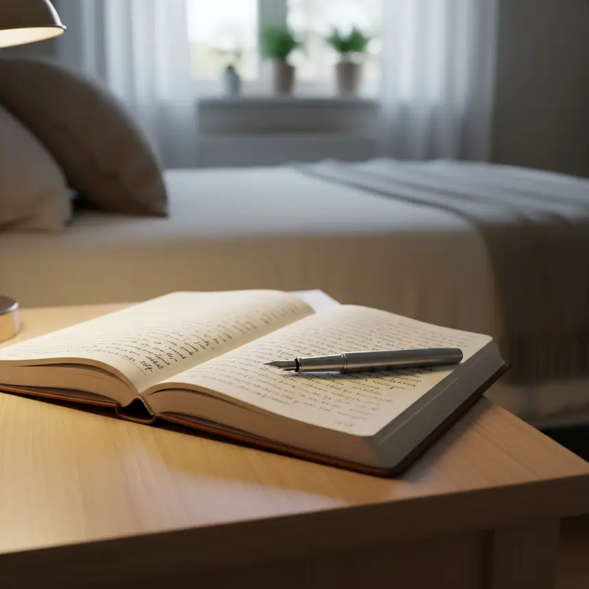 Emotion journal, warm lighting