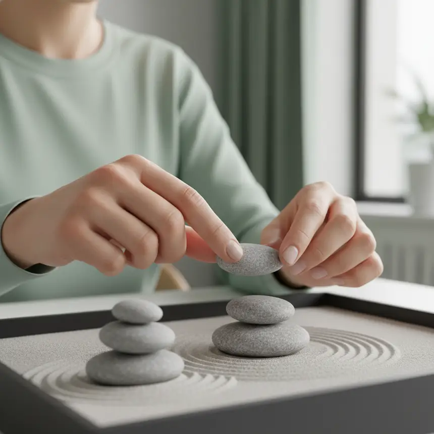 Arranging stones in a zen garden