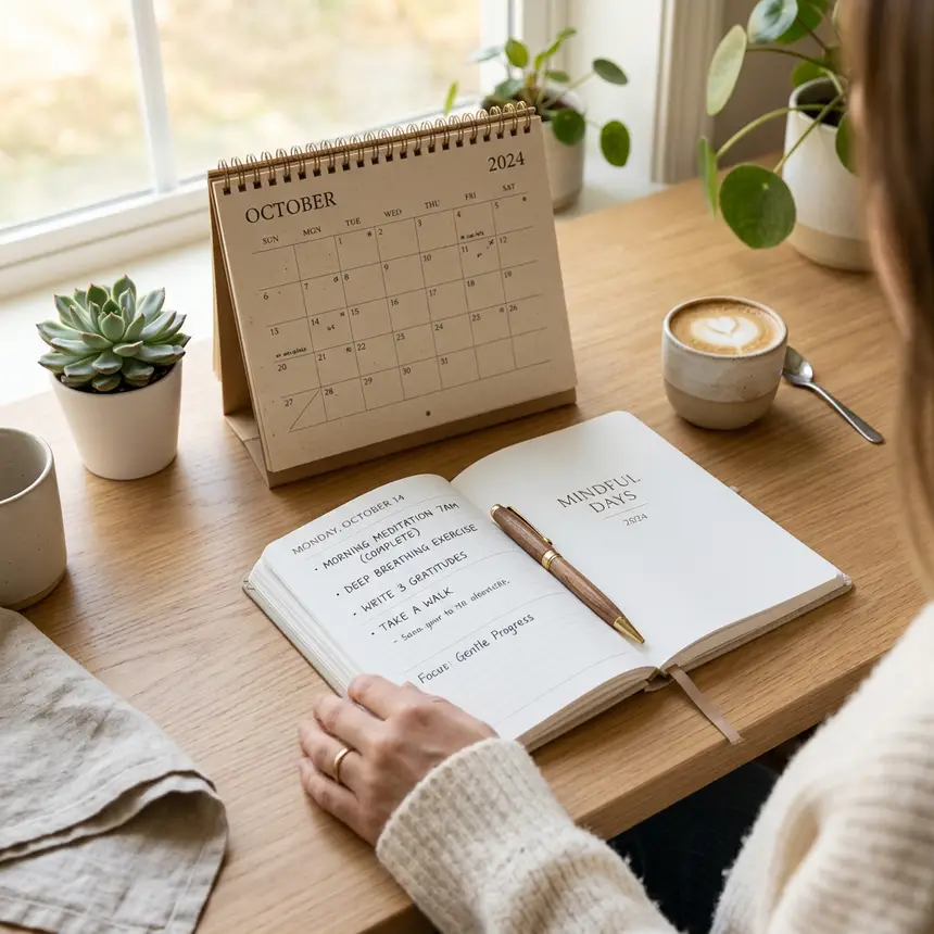 Calendar and planner on desk